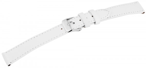 Basic Echtleder Armband in weiß, glatt, flach,, Dornschließe, XL, mit Naht