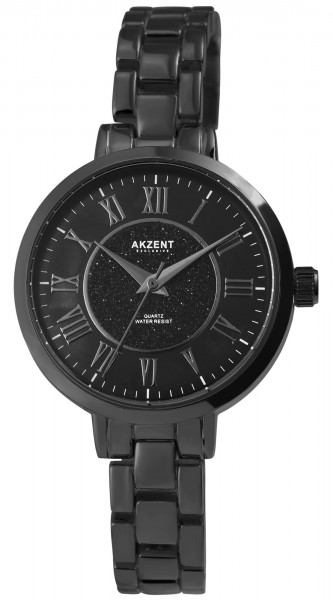 Akzent Damen - Uhr Metallglieder Armbanduhr Glitzer Analog Quarz 1800196