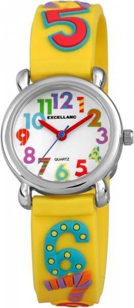 Excellanc Kinder-Uhr Silikonarmband Dornschließe Lernuhr Analog Quarz 4500020