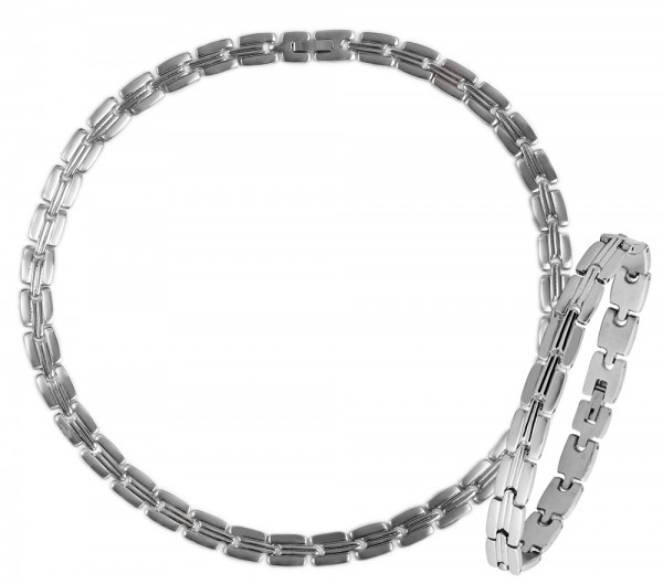 Akzent Damen Schmuckset aus Halskette und Armband, hochwertiger Edelstahl - 21400003