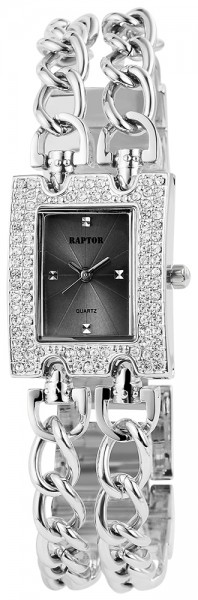 Raptor Damen-Uhr Metall Ketten Armband Strass-Steine Analog Quarz RA10055