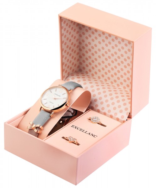 Excellanc Exclusive Damen-Geschenkset Armbanduhr Wechselelement Strass 1900252