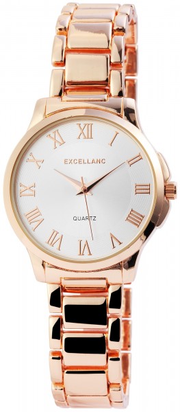 Excellanc Damen-Uhr Metallarmband Clipverschluss Eleganz Analog Quarz 1800077