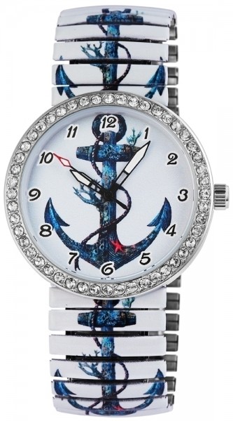 Excellanc Damen - Uhr Armbanduhr Zugband Metall Strassbesatz Analog Quarz 1700007