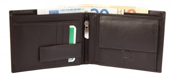 Leonardo Verrelli Herren - Geldbörse Echtleder Kompakt Portemonnaie Crunch 11 x 8,5 x 2 cm 3000217