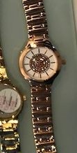 Excelland Damen-Uhr Metallarmband Clipverschluss Strass Rund Analog Quarz 1800081