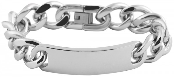Akzent Edelstahl Armband in Silber mit Leiterverschluss, Länge: 23 cm - 24000122