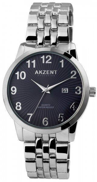Akzent Exclusive Herren - Uhr Metall Armbanduhr Datum Analog Quarz 2800070